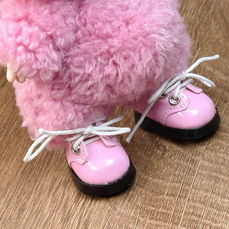 Jojedomo Compatible with Labubu Doll Shoes for 17cm Doll,Shoes Used for Labubu Accessories (P-Pink) - Image 3
